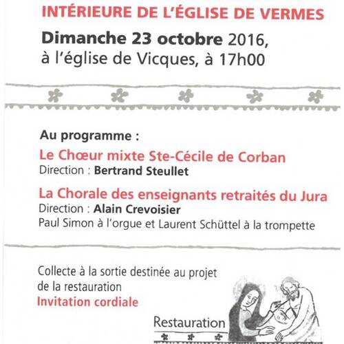 Concert en faveur de la restauration de l'église de Vermes