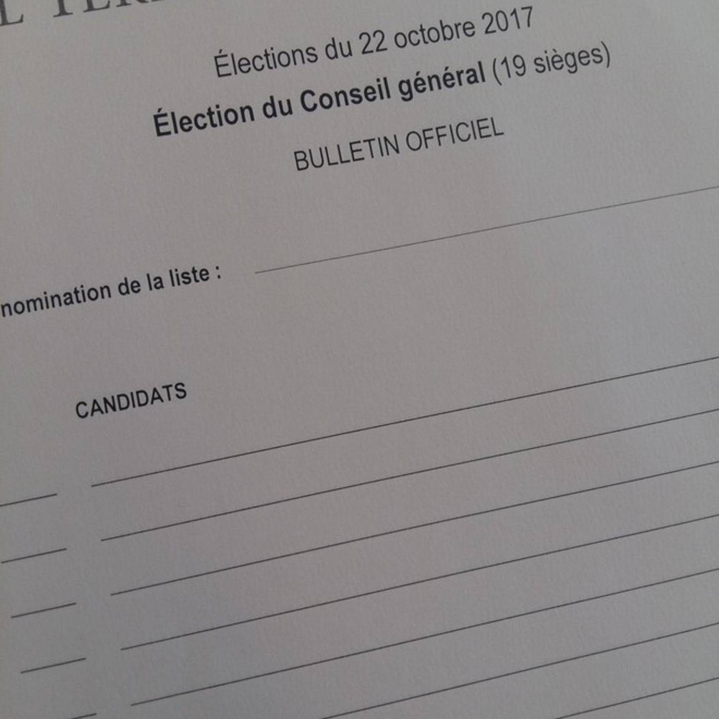 Elections - Listes déposées