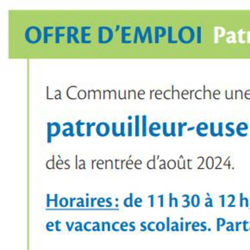 Recherche d'un patrouilleur scolaire